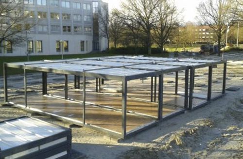 Натяжная конструкция на металлическом каркасе - EMERGENCY SETTLEMENTS NL - APEC Smart Steel Structures - для навеса / с мембраной из ПВХ / для общественных мест