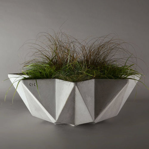Кадка для садовых растений из бетона, армированного волокнами -  KRONEN BOWL GREY CONCRETE - Adam Christopher Design - современная / для общественных мест / для интерьера