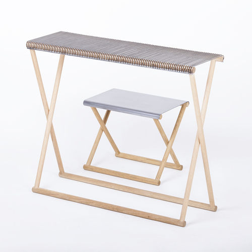 Современный стол-консоль - TRESTLE - MINGARDO - из латуни / из меди / с основанием из дуба