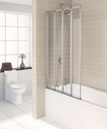 Складная перегородка для ванны - AQUA4: 1160126/1160125 - Aqualux Bathroom Design - из закаленного стекла / с рамой