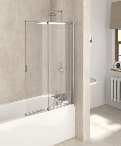 Раздвижная перегородка для ванны - AQUA4: 1160129/1160128 - Aqualux Bathroom Design - из закаленного стекла / с рамой