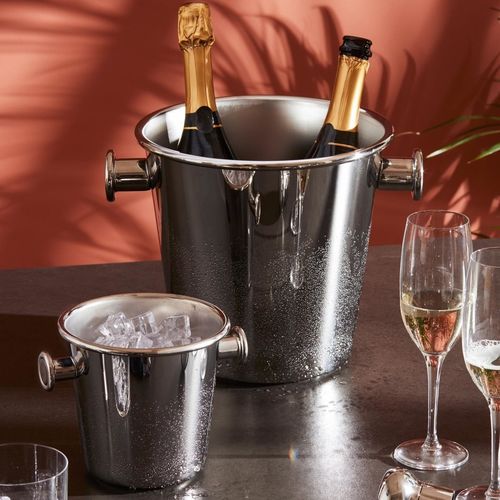 Ведерко для шампанского из полированной нержавеющей стали - 5052 - ALESSI S.P.A. - глянцевая / Ettore Sottsass / для бара