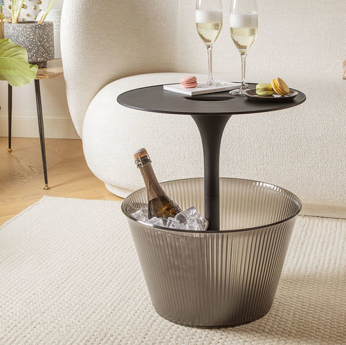 Современный вспомогательный столик - Pick-Up - ALESSI S.P.A. - из хрома / с основанием из хромированного металла / круглый