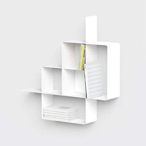 Настенный книжный шкаф - MONDRIAN  - pezzani home collection - современный / из стали / белый