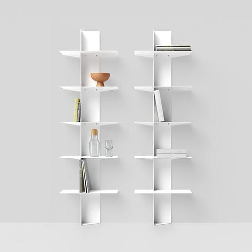 Настенный книжный шкаф - LIFT - pezzani home collection - современный / из стали / белый