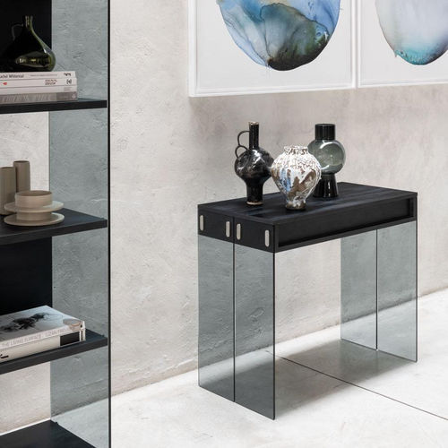 Современный стол-консоль - CITY - pezzani home collection - из ламината / со стеклянным основанием / прямоугольный