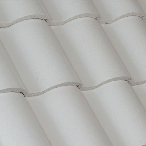 Черепица с замковым соединением - SANIBEL : POLAR - Crown Roof Tiles - из бетона / большая форма / белая