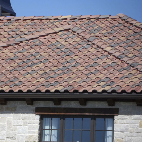 Черепица с замковым соединением - MEDITERRANEAN : CAT'S EYE - Crown Roof Tiles - из бетона / красная