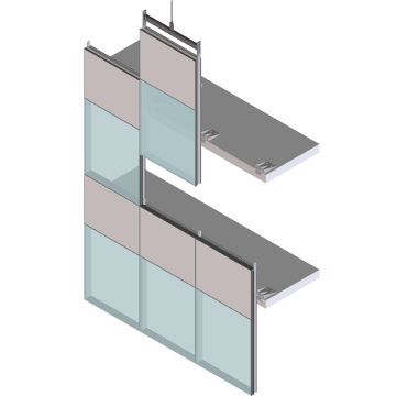Панельная тонкостенная перегородка - EFP 65 SG - European Facade Products - из изолирующего стекла / из алюминия и стекла / с высоким сопротивлением