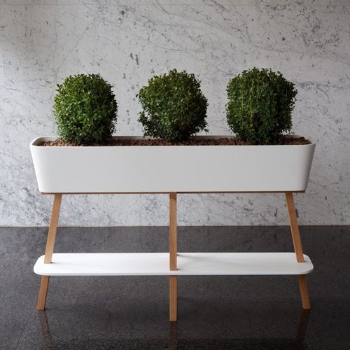 Кадка для садовых растений из дуба - FLOWERLOVER - AMOS DESIGN - из Corian® / прямоугольная / современная