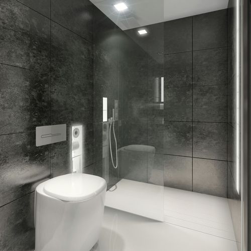 Душ из Corian® - AMOS DESIGN - прямоугольный / для гостиницы