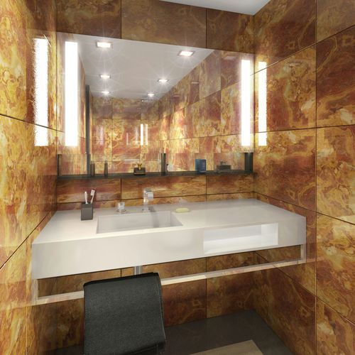 Настенное зеркало для ванной комнаты - AMOS DESIGN - для гостиничного номера / современное / прямоугольное