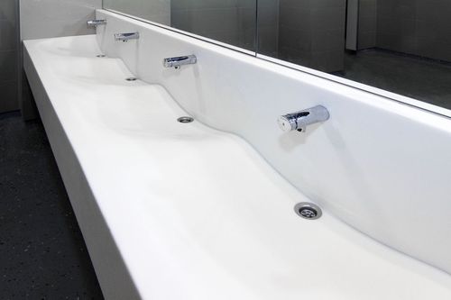 Настольная раковина - WAVE 200 BASIN THROUGH - AMOS DESIGN - из Corian® / множественная / угловая