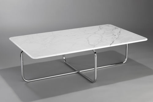 Современный журнальный столик - LUDWIG - AMOS DESIGN - из мрамора / с основанием из стали / прямоугольный