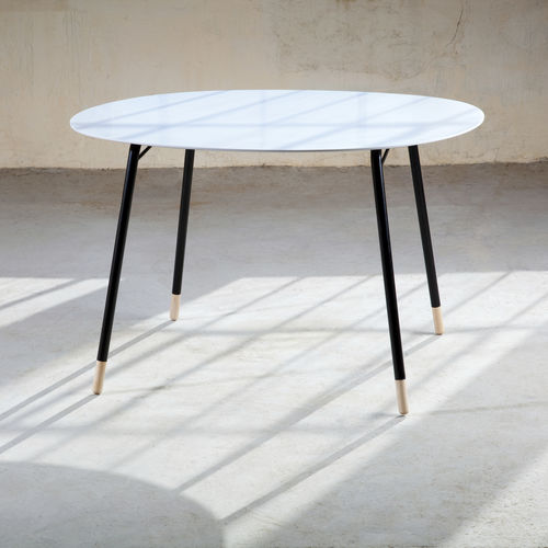 Современный журнальный столик - L - AMOS DESIGN - из бука / из Corian® / с основанием из металла