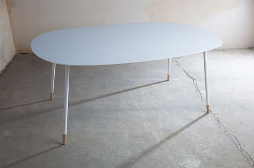 Современный стол - XL - AMOS DESIGN - из бука / из Corian® / с основанием из металла