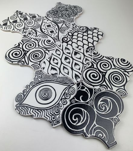 Плитка из глазированной керамики - KLIMT KL8 W300 - AcquarioDue - матовая / полированная / для интерьера