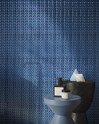 Плитка из глазированной керамики - Kuspis A32 Blue Elettrico - AcquarioDue - полированная / глянцевая / рельефная