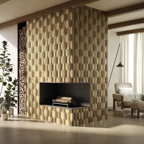 Плитка из керамики - CALATHEA A73 CARAMELLO- A48 MIELE - ORO LUCIDO - AcquarioDue - матовая / рельефная / для интерьера
