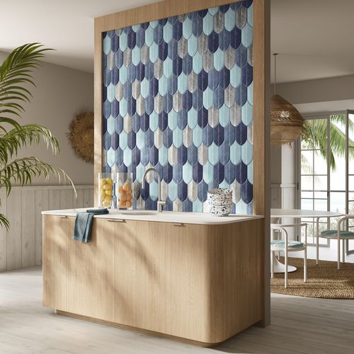 Плитка из керамики - Calathea A31 azzurro - A32 blu elettrico - A33 Blu notte  - AcquarioDue - матовая / рельефная / для интерьера