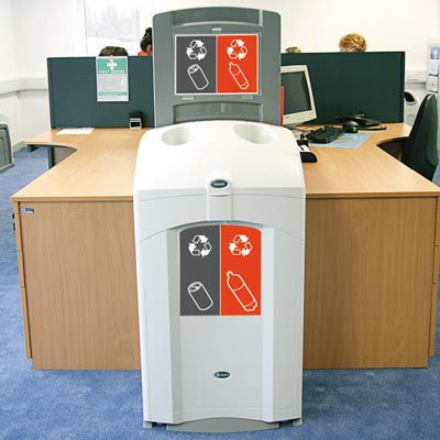 Общественный мусорный контейнер - NEXUS® 100 DUO - Glasdon Group Limited - с сортировкой / из переработанного пластика / современный
