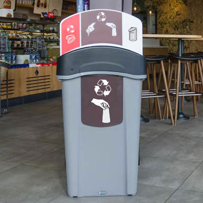 Общественный мусорный контейнер - ECO NEXUS&reg; CUP RECYCLING STATION - Glasdon Group Limited - с сортировкой / из переработанного пластика / с крышкой