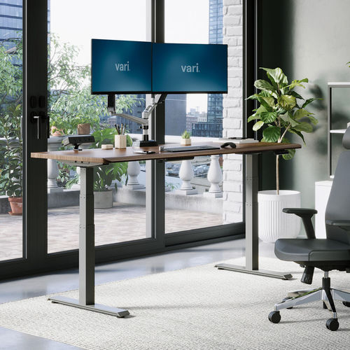 Напольный рабочий стол - 402279 - VARIDESK - современный / из дерева / прямой