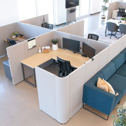 Напольная отделительная перегородка для офиса - QUICKFLEX CUBES™ - VARIDESK - из фетра / модульная / защитная