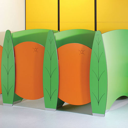 Сантехническая кабина из нержавеющей стали - FRUTTI  - Washroom Washroom Limited - из ламината / для туалета / для детского сада