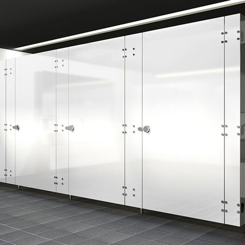 Сантехническая кабина из нержавеющей стали - ORETTO - Washroom Washroom Limited - из стекла / для туалета / для общественных учреждений