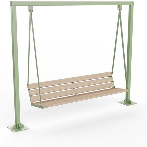 Общественная скамейка из гальванизированной стали - VONDA 180 - CROSO FRANCE - из стали, покрытой порошком / из дугласовой пихты / для наружного применения