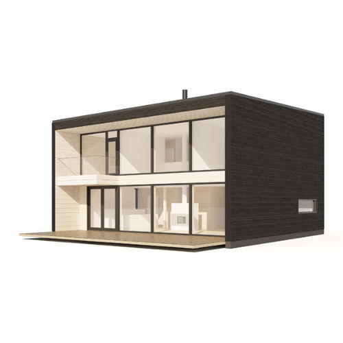 Сборный дом - PLUSLOG M - Polar Life Haus - из штабелированного массивного лесоматериала / экологический / современный