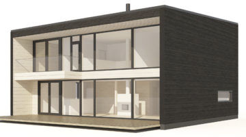 Сборный дом - PLUSLOG L - Polar Life Haus - из штабелированного массивного лесоматериала / экологический / современный