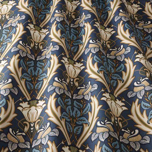 Обивочная ткань - NAVY FLORAL - Loome Fabrics - для штор / в цветочек / из хлопка