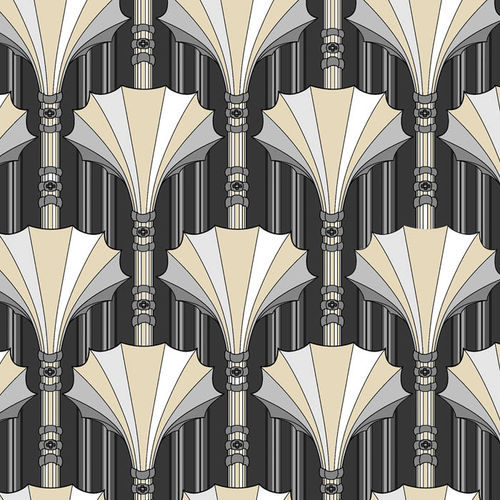 Ткань для штор - DECO ECLECTIC DECO SCALLOP COLUMNS - Loome Fabrics - с рисунком / из хлопка