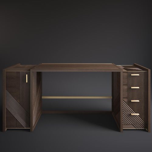 Современный рабочий стол - HAMPTON  - Rossato Srl - из дуба / из металла / со встроенным ящиком