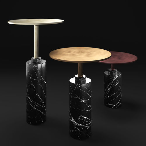Современный вспомогательный столик - CLARIDGE  - Rossato Srl - из меди / с основанием из мрамора / круглый