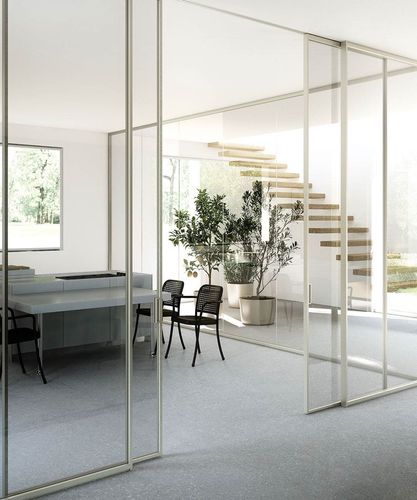 Неподвижная перегородка - MIES  - adielle srl - стеклянная / из алюминия / для бытового использования