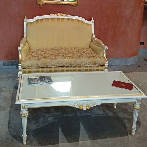 Журнальный столик в стиле Людовика XVI - IMPERO - ORSITALIA - из стекла / из мрамора / с основанием из цельной древесины