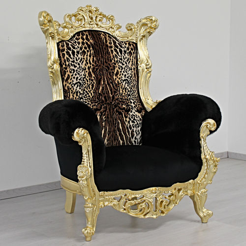 Кресло новое барокко - FINLANDIA TRONO ANIMALIER - ORSITALIA - из бархата / из хлопка / из водоотталкивающей ткани