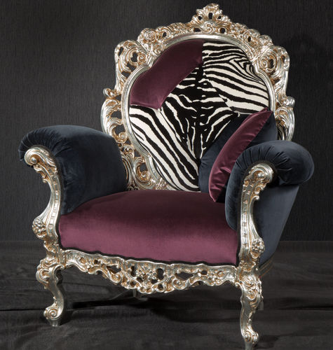 Кресло новое барокко - FIRENZE ANIMALIER - ORSITALIA - из бархата / из водоотталкивающей ткани / из экологического меха