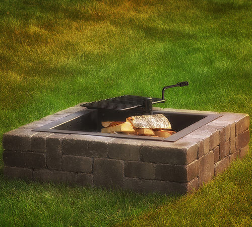 Дровяная садовая жаровня - Victorian Fire Pit - ACKER STONE - из камня / прямоугольная