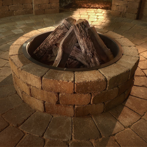 Дровяная садовая жаровня - Grand Fire Ring Kit - ACKER STONE - из стали / из камня / круглая