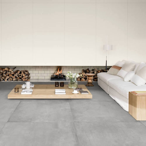 Плита из камня из керамогранита - CEMENTO - KRONOS CERAMICHE - для напольной поверхности / для фасада / для ванной комнаты