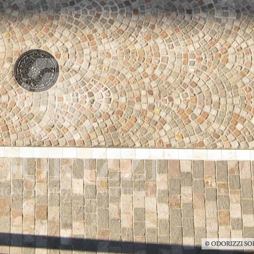 Напольная плитка из порфира - PORFIRIS® : TRICOLORE - ODORIZZI soluzioni in pietra - для наружного применения / противоскользящая / антифриз