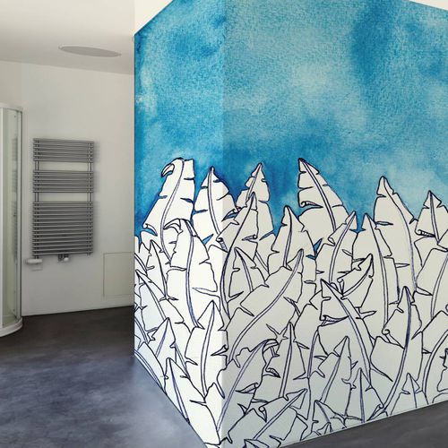 Современный обои - BLUE FOREST - Wallpepper - из целлюлозного волокна / из натурального волокна / природный мотив