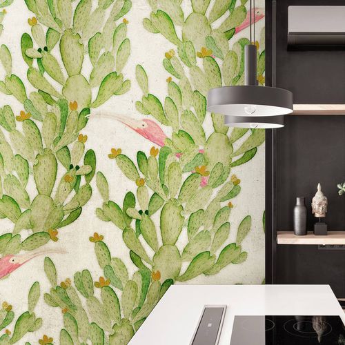 Современный обои - CACTUS DREAM - Wallpepper - из целлюлозного волокна / из натурального волокна / природный мотив