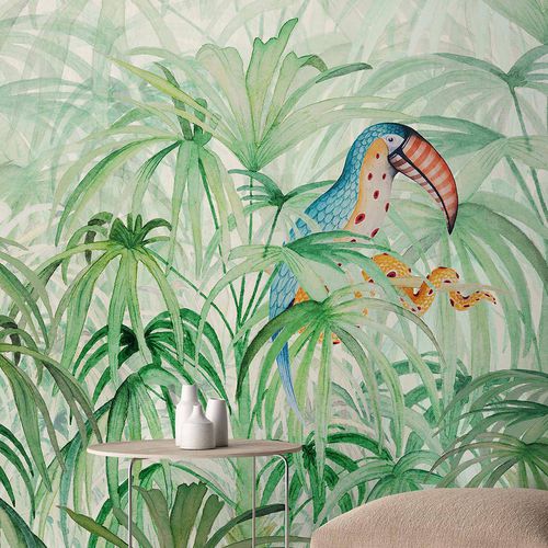 Современный обои - TOUKE-TOUKE JUNGLE - Wallpepper - из целлюлозного волокна / из натурального волокна / природный мотив