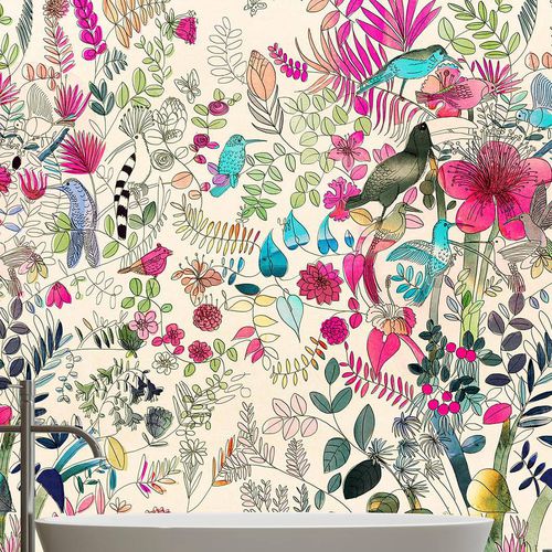 Современный обои - FLOWERS & NATURE - Wallpepper - из целлюлозного волокна / из натурального волокна / в цветочек