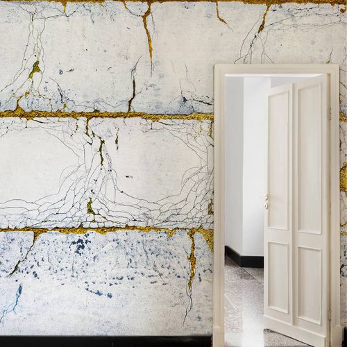 Современный обои - KINTSUGI - Wallpepper - из целлюлозного волокна / из натурального волокна / однотонный
